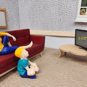 1:24 scale (half scale) Dollhouse modern tv, two sizes  for miniature dollhouse.