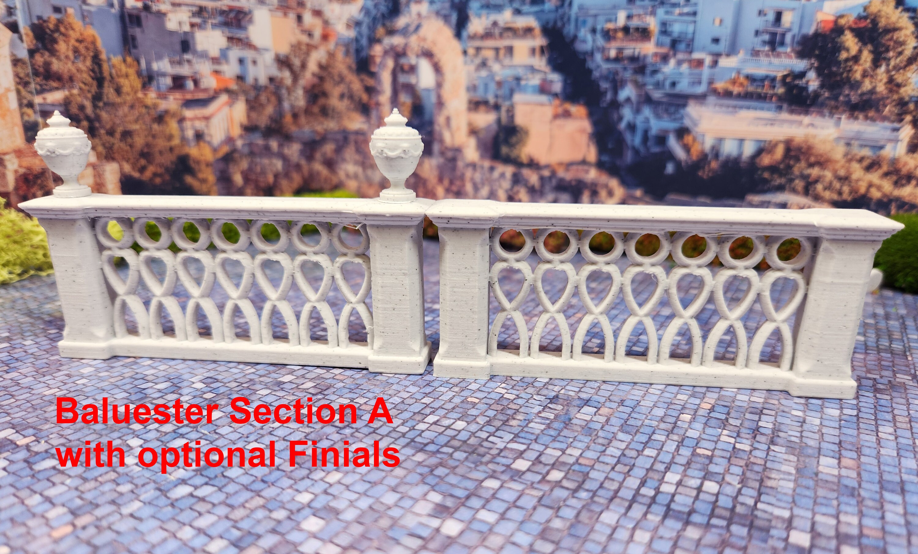Greek Style Railing 1:24 Scale (half Scale) Baluster Railing Section With Optional Filials ...