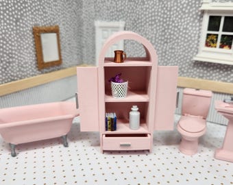 Set da bagno per casa delle bambole in scala 1:24 - Lavandino in miniatura con vasca con piedini per decorazioni e collezionisti di case delle bambole