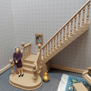 1:24 scale (half scale) dollhouse staircase miniature for dolls