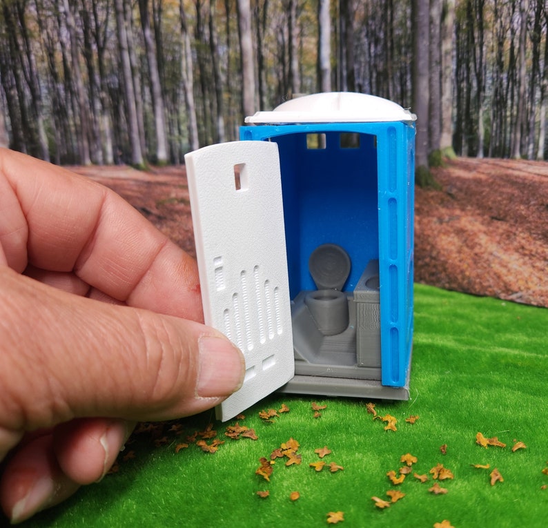 Restroom Scale Model Kit 1:24 Scale (half Scale) 3d Printed Miniature Porta Potty, Out House ...