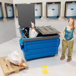 1:24 scale (half scale) dumpster garbage bin for dollhouse or diorama