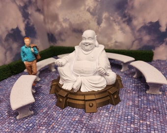 Estatua de Buda a escala 1:24 (media escala), 2 tamaños, para casa de muñecas o diorama.