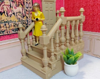 Melody Jane Puppenhaus Treppe Mit Handlauf – 1:24 Maßstab, Holz, Für Miniatur-Szenen Melody Jane Puppenhaus Treppe Mit Handlauf – 1:24 Maßstab, Holz, Für Miniatur-Szenen