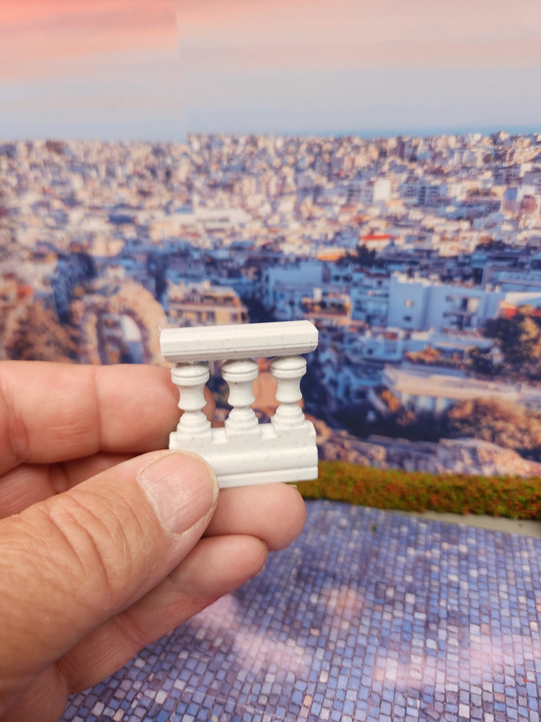 Greek Style Railing 1:24 Scale (half Scale) Set of Four. Short Baluster Railing Sections ...