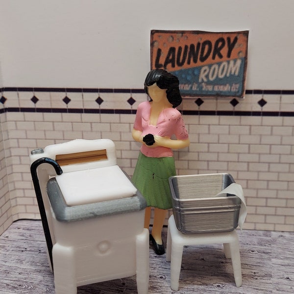 1:24 scale 1950s maytag wringer washer with free wash stand tub