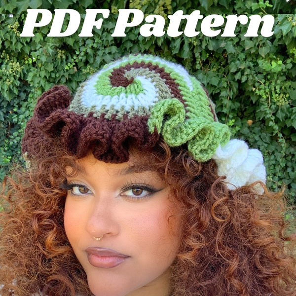 Swirl Ruffle Hat Crochet Pattern