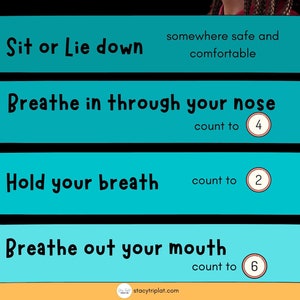 Downloadable POSTER SET to show children breathing techniques to calm.