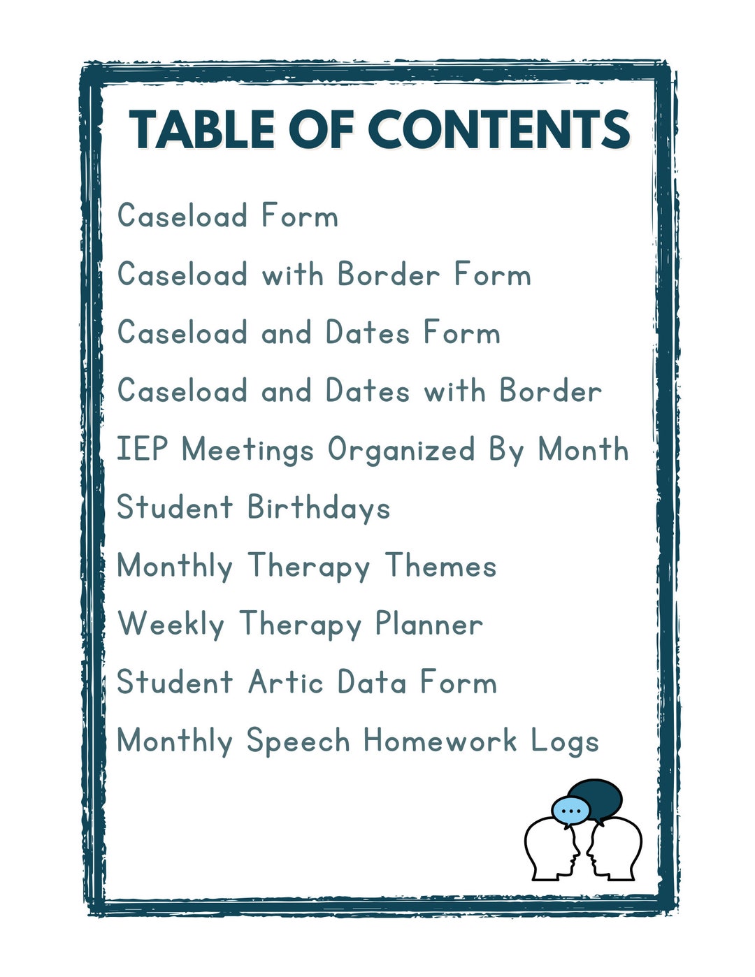 SLP Planner and Caseload Forms Etsy