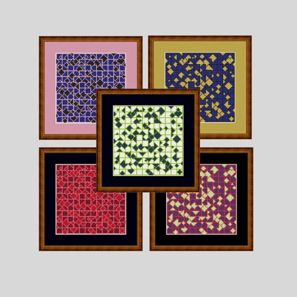 Cross stitch Everything in a square, patchwork cross stitch, embroidery template PDF file instant download, geometric shapes in cross stitch