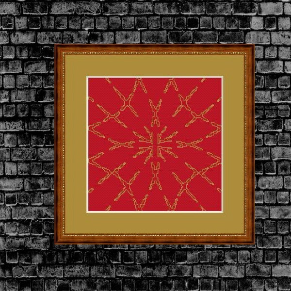 Lucky star, embroidery template backstitch PDF file, easy for beginners, needlework, Christmas gift idea, weekend project