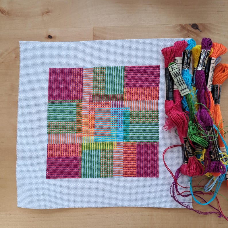 Cross Stitch Pattern With Overlapping Lines, Geometric Cross Stitch ...