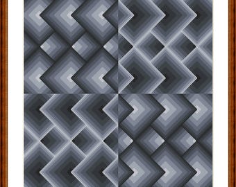 Cross stitch pattern Patchwork grey, image size approx. 30 x 30 cm, cross stitch embroidery template PDF file instant download