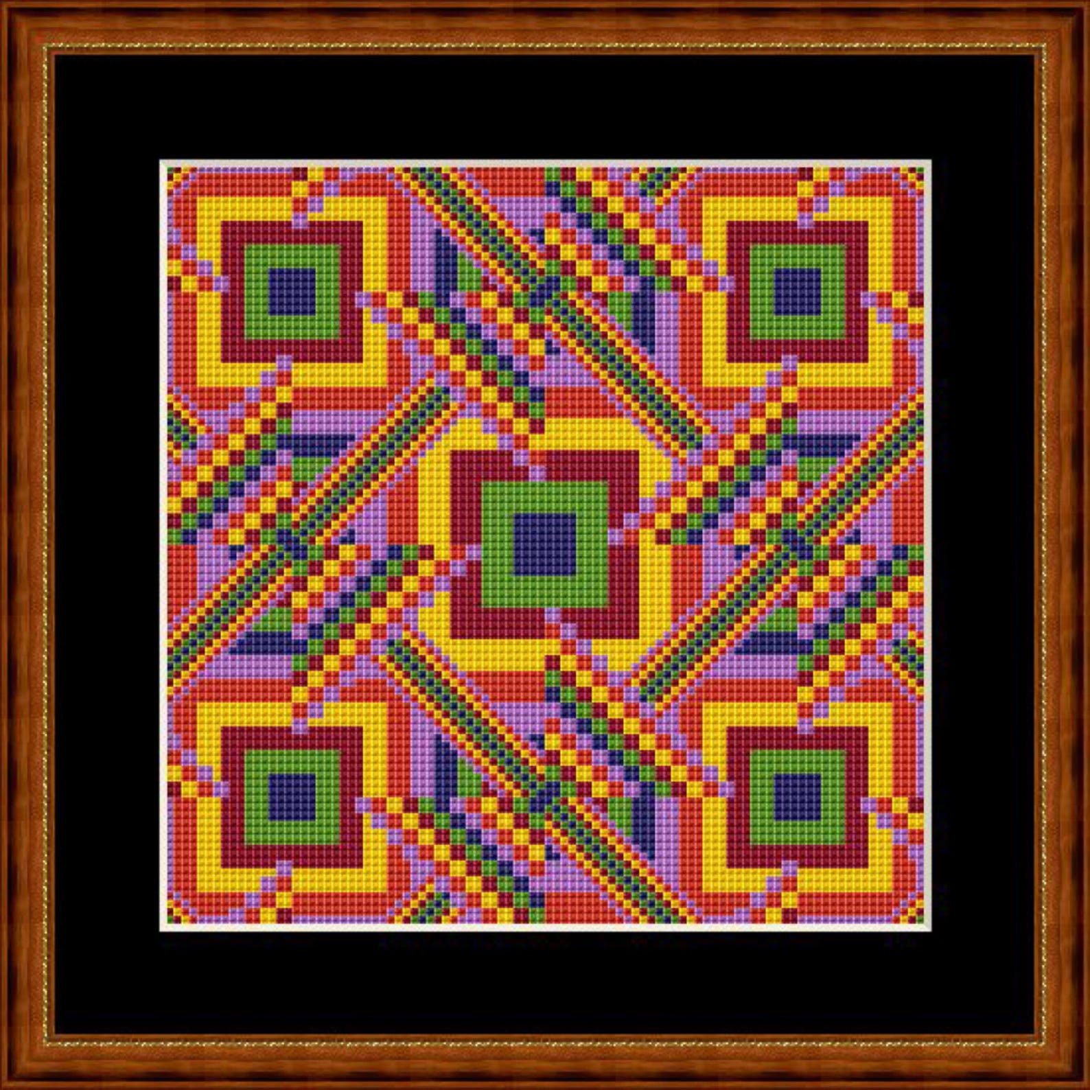 Cross Stitch Pattern Squares in Combination, Cross Stitch Embroidery ...
