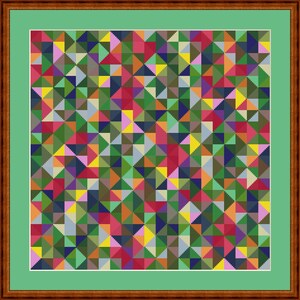 Cross stitch pattern patchwork triangles flower meadow, image size approx. 30 x 30 cm, cross stitch embroidery pattern PDF file instant download image 6