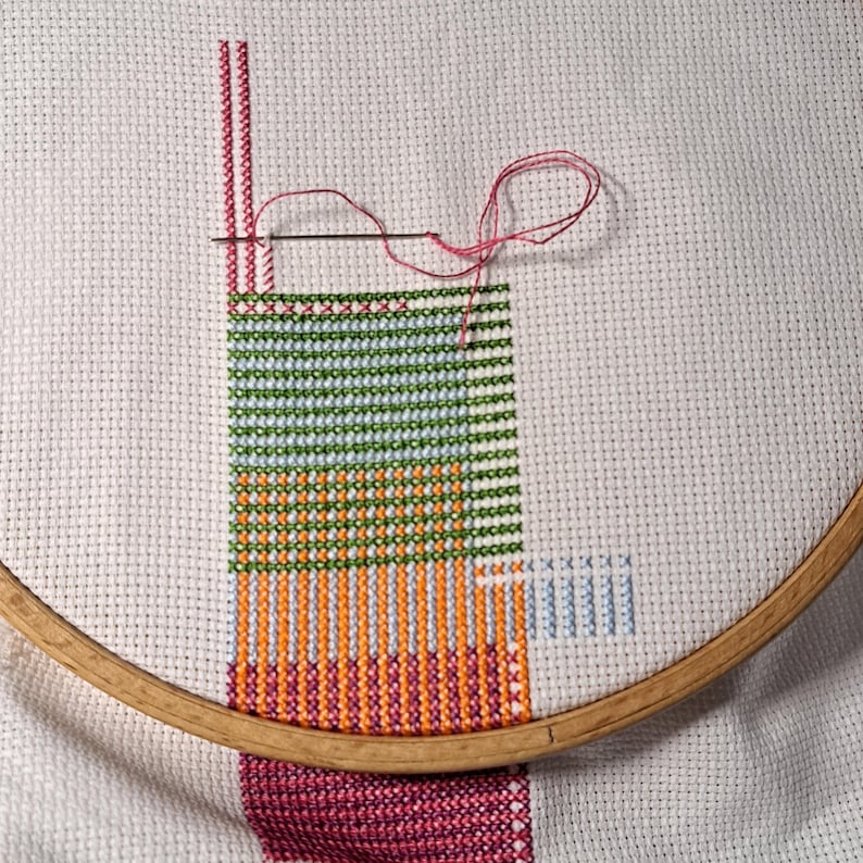 Cross Stitch Pattern With Overlapping Lines, Geometric Cross Stitch ...