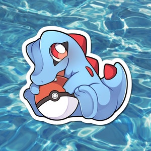 Totodile With Pokeball Sticker | Cute Kawaii 3 inch Waterproof Vinyl Decal | Decorate Laptops, Waterbottles, Game Consoles & more