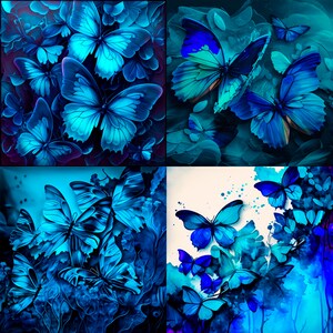 Vibrante Alcohol Blue Farfalle Sfondo file PNG