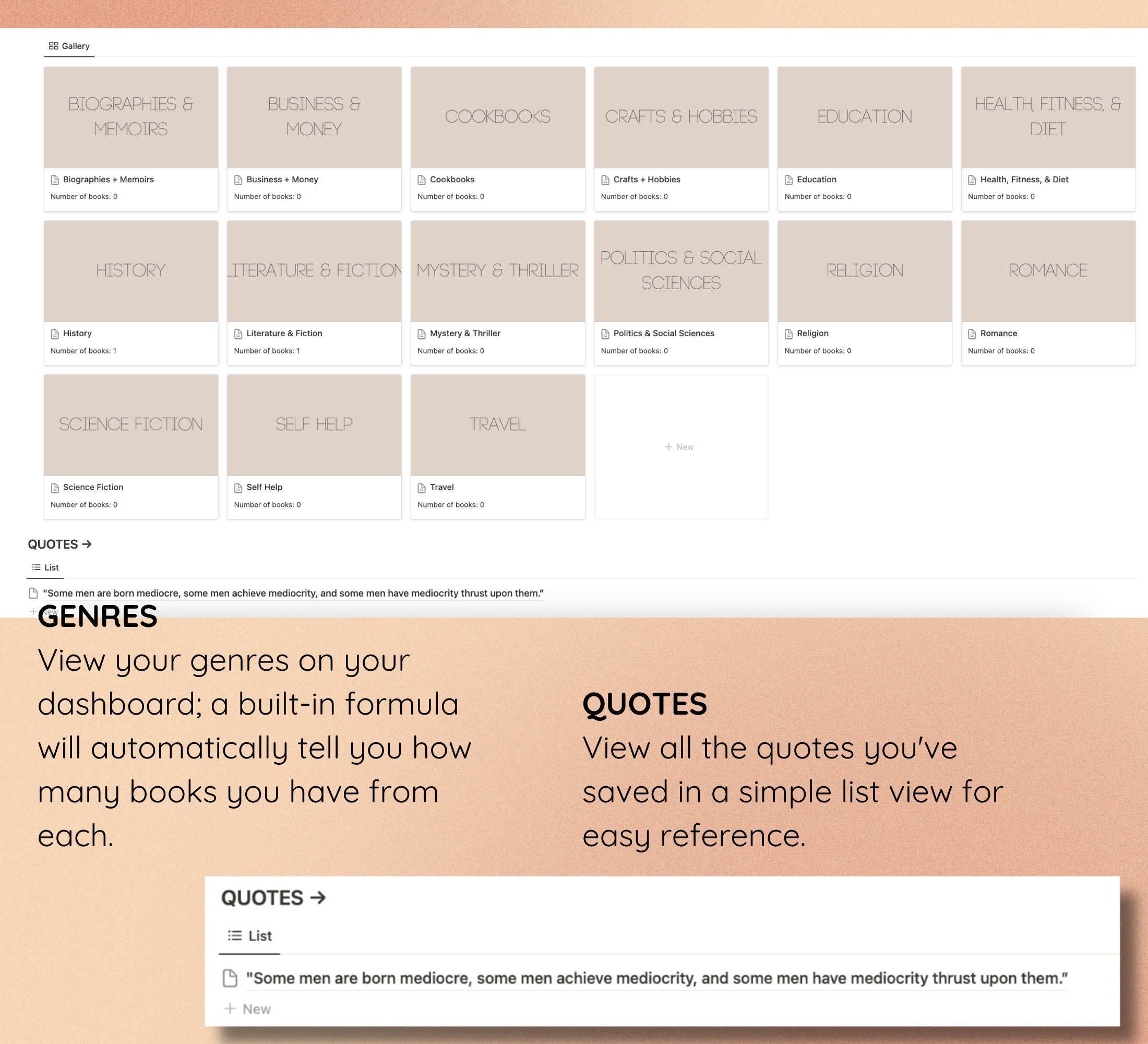 Reading Log Notion Template Simple Notion Template Digital Reading Log
