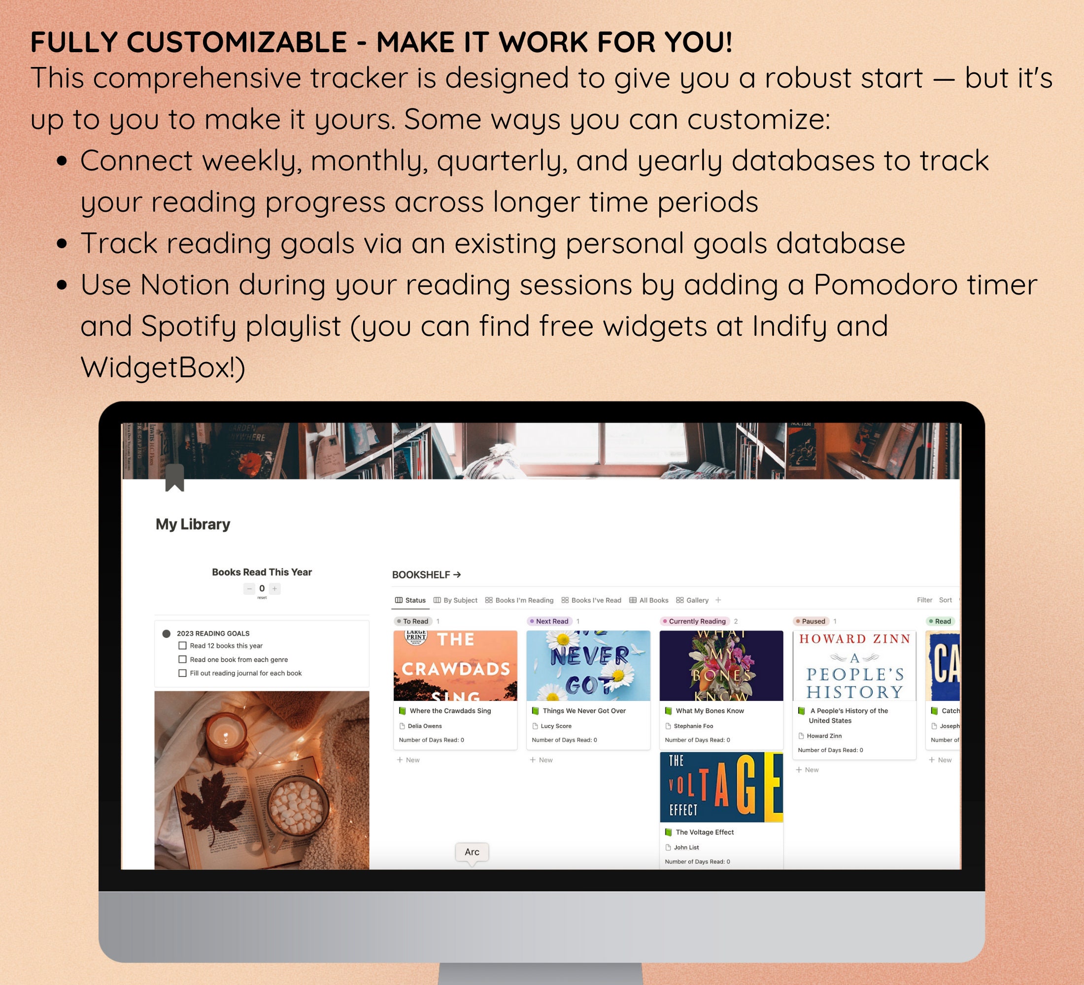 Reading Log Notion Template Simple Notion Template Digital Reading Log