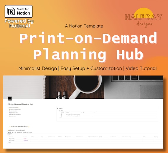 All-in-One Print-on-Demand Tracker for Notion | Notion Planner | Content Planner | Notion Dashboard | Organize your POD Business with Notion