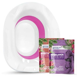Yoni Steam Bundle - 1 Rebalance Yoni Steams, 1 Soothing Yoni Steams and Yoni Steam Seat - 6 individual yoni steams