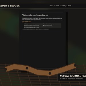 Ball Python Keeper Journal | Printable Care Log, Feeding & Shedding Tracker (Digital PDF) image 2