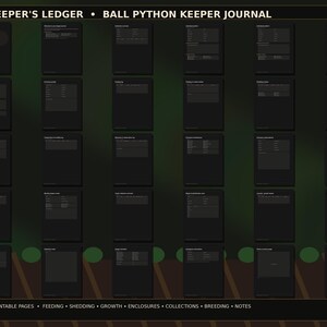 Ball Python Keeper Journal | Printable Care Log, Feeding & Shedding Tracker (Digital PDF) image 3