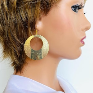 Zilveren oversized oorbellen, geometrische oorbel, gouden oorbellen, statement-oorbellen, prachtige oorbellen, lichtgewicht oorbellen, cadeau voor haar