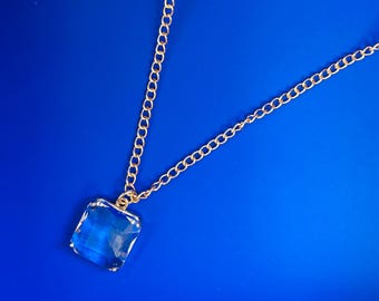 Statement Crystal Necklace, Art Deco Gold Chain, Wedding Jewelry