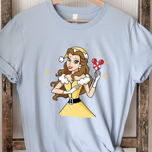 Disney Christmas Shirt, Princess Belle, Disney Princess, Kids Christmas shirt, Disney Castle, Mickey Ears, Disney World Tee