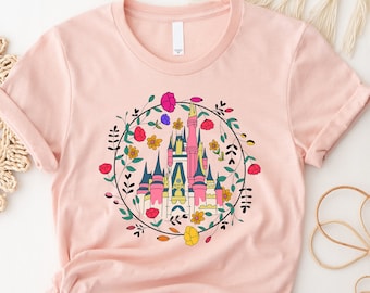 Disney Castle Shirt, Disney Vintage ,Disney Family Shirt, Disney Castle Rose Shirt, Disney Retro Shirt,Disneyworld Shirt,Disneyland Shirt