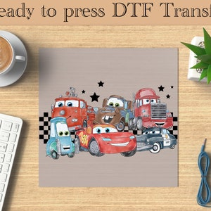 Cars Friends DTF Transfers, Disney Ready To Press, Cars Movie Heat Transfer, Disney Pixar Transfer