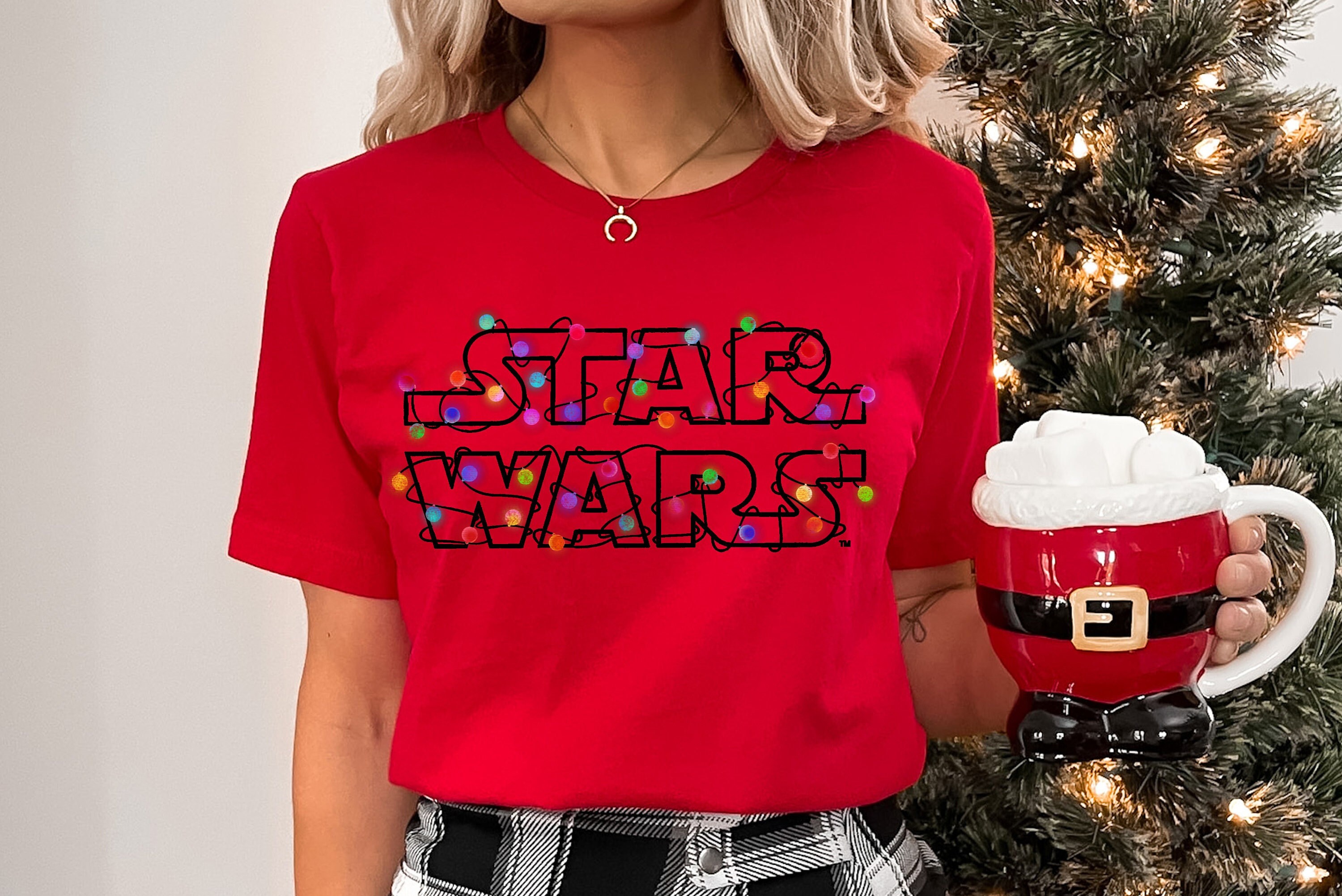 Star Wars Christmas Lights Logo T-shirt Star Wars Christmas - Etsy