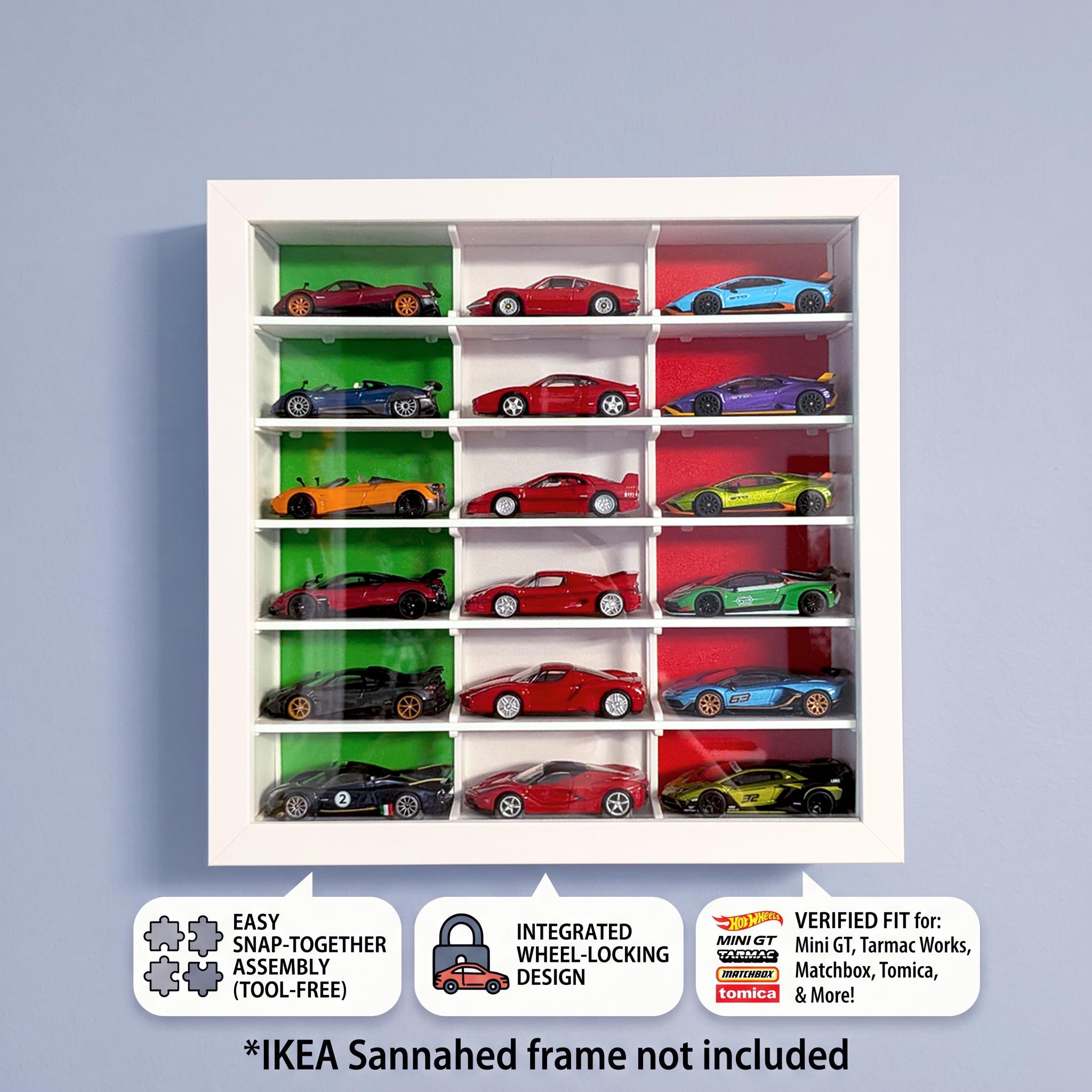 1/64 Diecast Car Display Dividers for IKEA Sannahed Frame | Hot