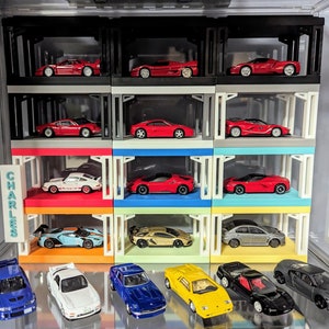 Personalized Mini Garage Display for 1/64 Diecast Car Collection, 3D Printed, Tomica, Hotwheels, Matchbox Showcase and Storage