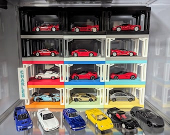 Personalized 1/64 Diecast Car Garage Display: 3D Printed Hotwheels Showcase