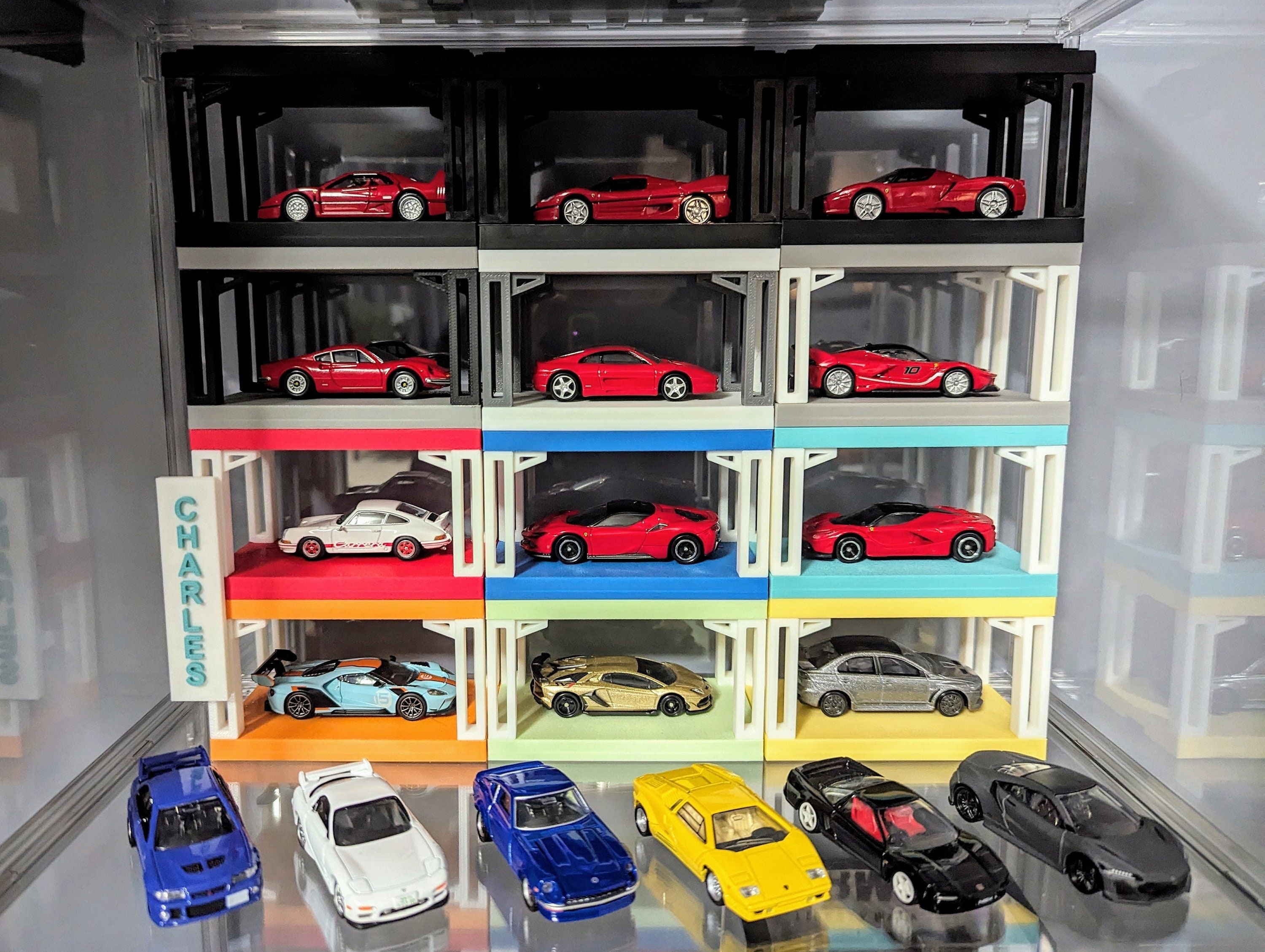 Personalized 1/64 Diecast Car Garage Display: 3D Printed Hotwheels