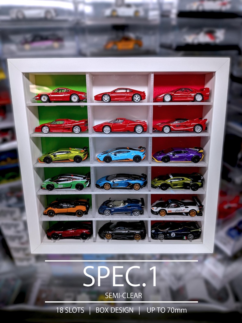 Mensola espositiva per modellini di auto in scala 1/64 per cornice IKEA Sannahed / Vetrina organizer da parete per Hot Wheels e Matchbox / Inserto per teca espositiva per modellini di auto immagine 3
