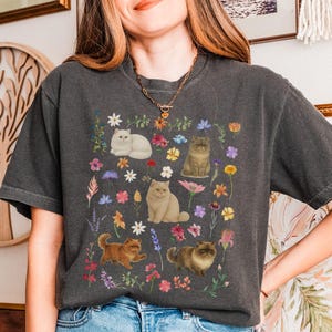 Persian Cat Mom Comfort Colors shirt, Cute Floral Persian cat owner gift, Cat mama shirt, cat lover tee, Pet parent gift, Cat gift