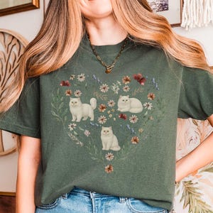 Persian Cat Mom Comfort Colors shirt, Cute Floral Persian cat owner gift, Cat mama shirt, cat lover tee, Pet parent gift, Cat gift