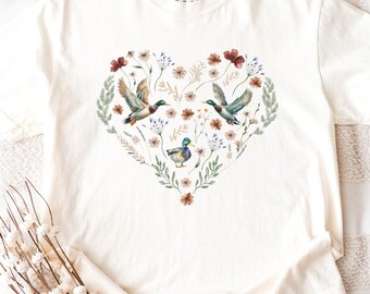 Mallard duck shirt Comfort Colors tee for duck lovers, nature enthusiast tshirt with mallard print, birdwatcher gift idea, duck lover tee