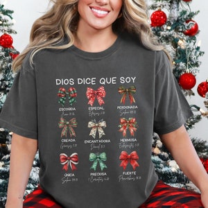 Camisa Cristiana for Hispanic, Christmas Christian Shirt in Spanish Dios dice que soy, Versículo de la Biblia en Español, Believer gift