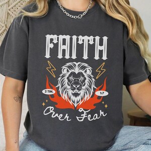 Faith over Fear shirt Comfort Colors gift for believer, Christian shirt for woman, Faith based tshirt, Bible verse gift