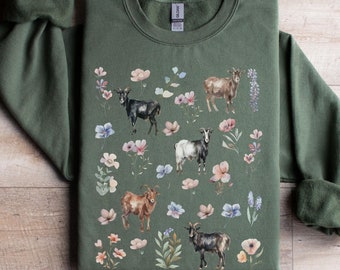 Goat sweatshirt for farm owner, Goat mom crewneck for animal lover, Gift for goat owner, Farmer goat lover gift