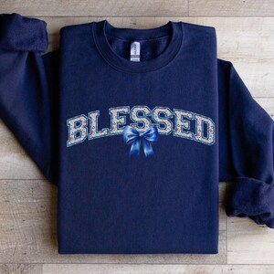 Blessed Floral Crewneck Sweatshirt for Christians, Gift for Christian Women, Religious Sweatshirt, Faith based sweater, Christian Present