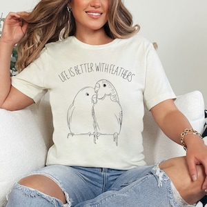 Minimalist budgie shirt for budgie owner, Parakeet tshirt for budgie lover tee, Gift for budgie mom parakeet graphic tee, Bird owner gift