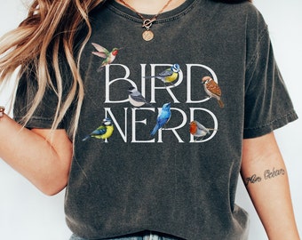Bird nerd shirt Comfort colors gift for bird owner, Bird owner t-shirt gift for birdwatcher, Bird lover graphic tee, Cute birds gift