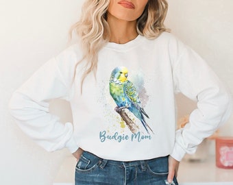 Budgie sweatshirt, Bird lover sweater, Budgie mom sweatshirt, Parakeet budgie crewneck, Gift for parakeet owner, Bird shirt funny
