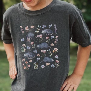 Possum Shirt Comfort Colors for kids, Opossum lover gift, Possum youth t shirt, Cottagecore opossum t-shirt, Cute animal lover graphic tee
